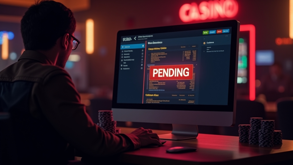 Status pending i ostrzeżenia przy problemie z wypłatą w kasynie